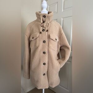 Koolaburra by UGG Women's Fuzzy Shirt Jacket Doe Tan Size Small